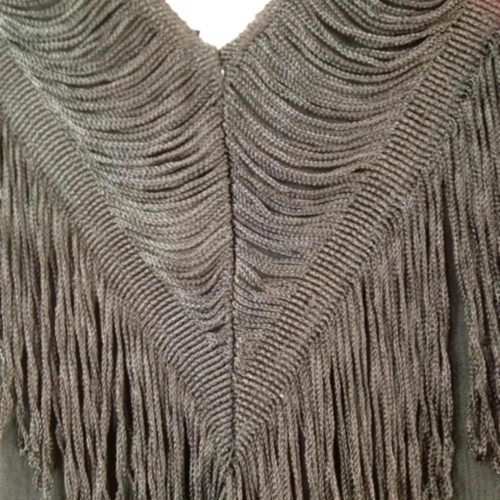 MARA HOFFMAN Black V Neck Fringe Trim Maxi Dress - Picture 3 of 9